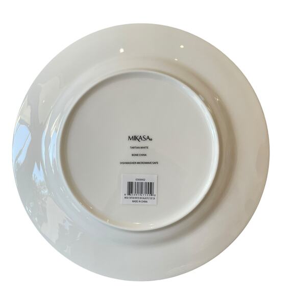 Mikasa Bone China Christmas TARTAN WHITE Salad Plates 9" Set of 4 New - Picture 9 of 15